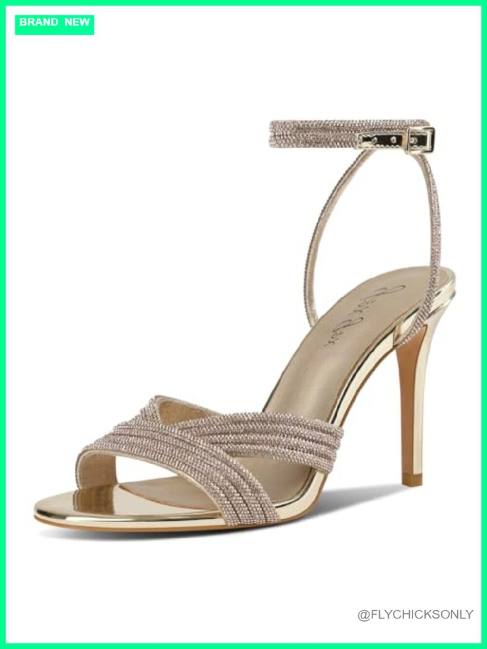 Rhinestone High Heel Stiletto Sandals Ankle Strap Open Toe Dressy Wedding Shoes